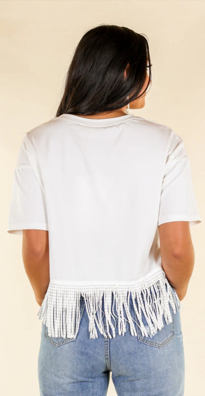 Fringe Boxy Crop Top