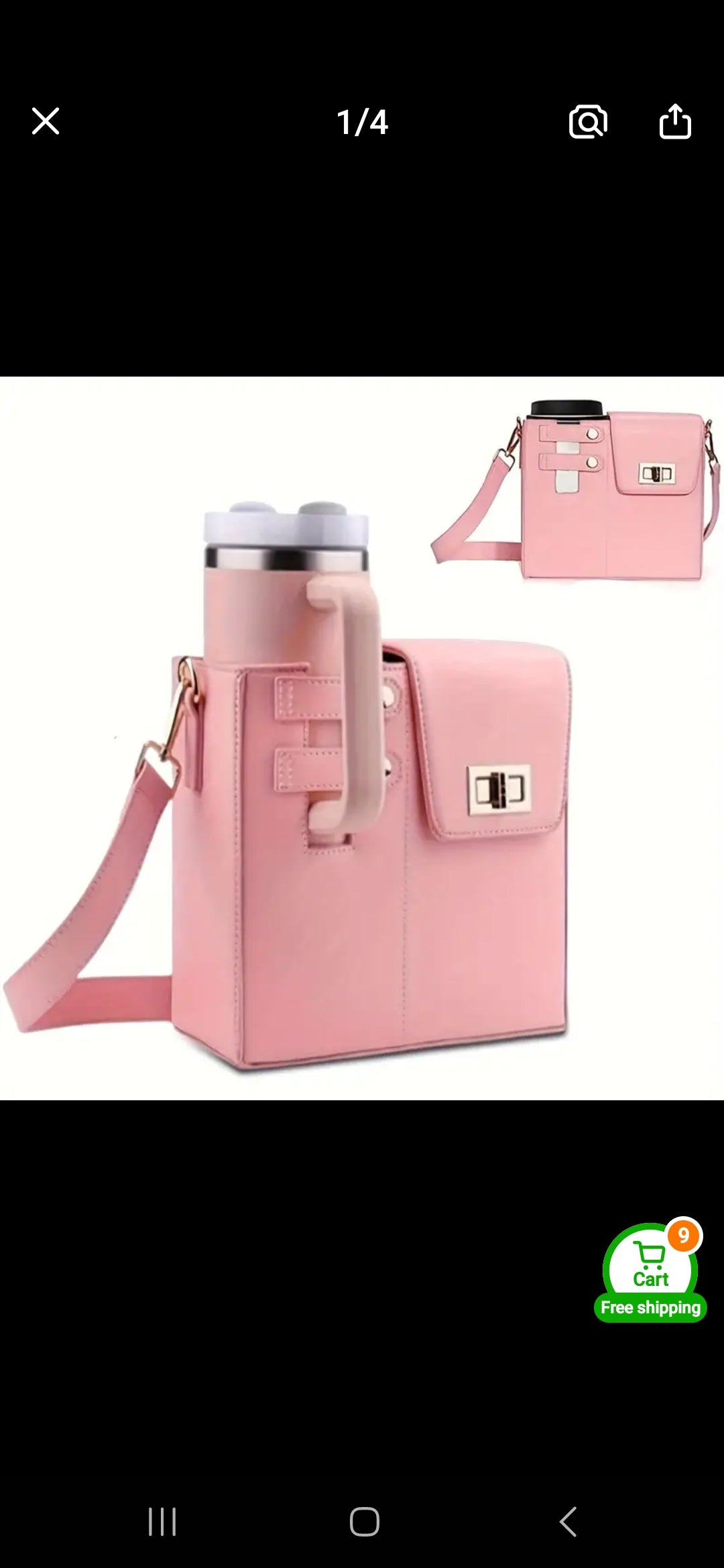 Water Cup carrier crossbody/messager bag with adjustable strap