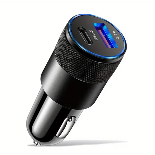 Mini Car Charger Type C 3.1A PD Quick Fast Charging Socket Power Adapter