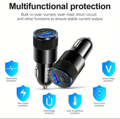 Mini Car Charger Type C 3.1A PD Quick Fast Charging Socket Power Adapter