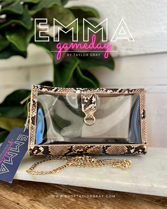 The Emma Gameday Snake Clear Purse 2 | shoptaylorgray