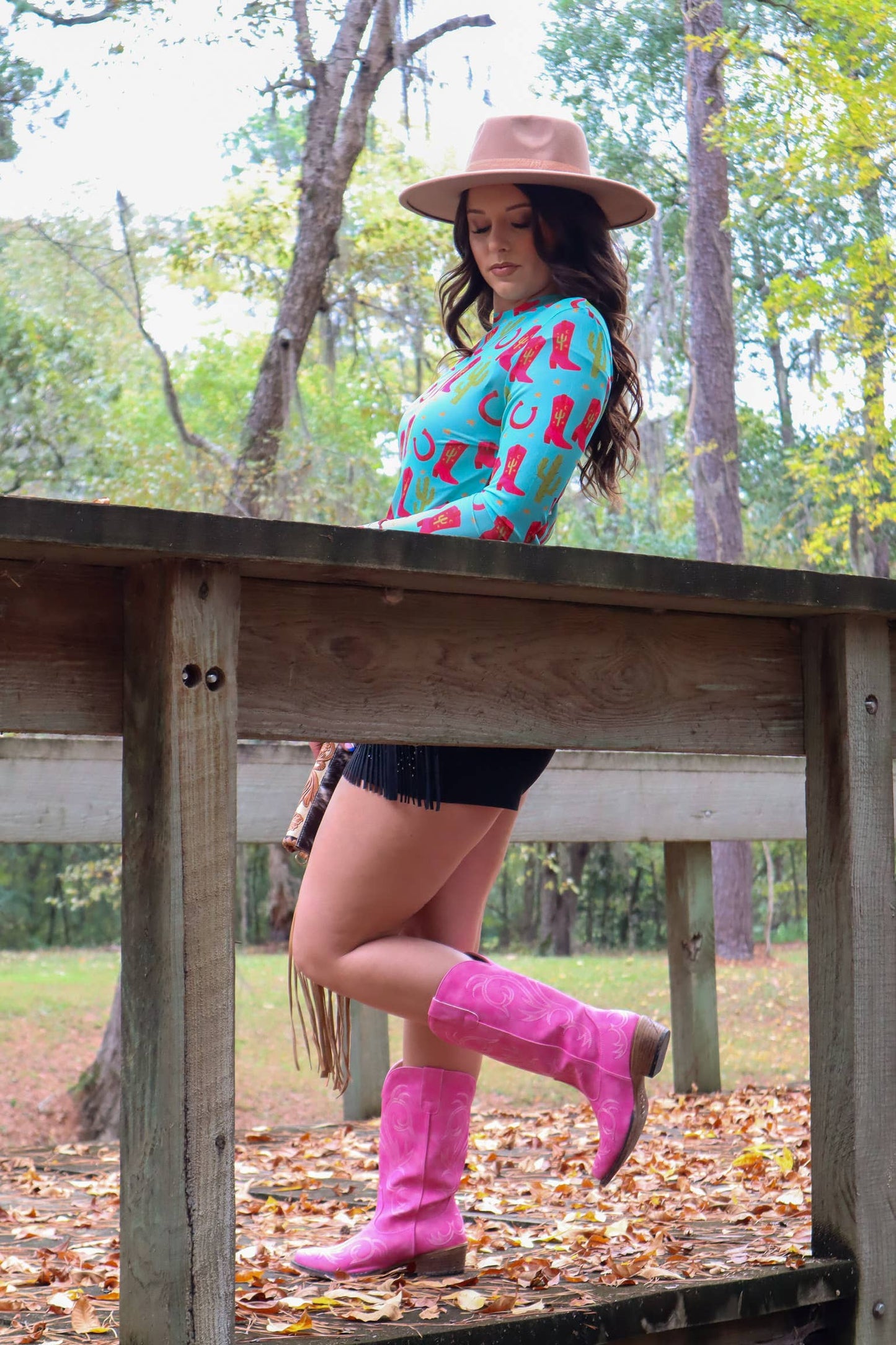 Cactus Boots Mesh Top
