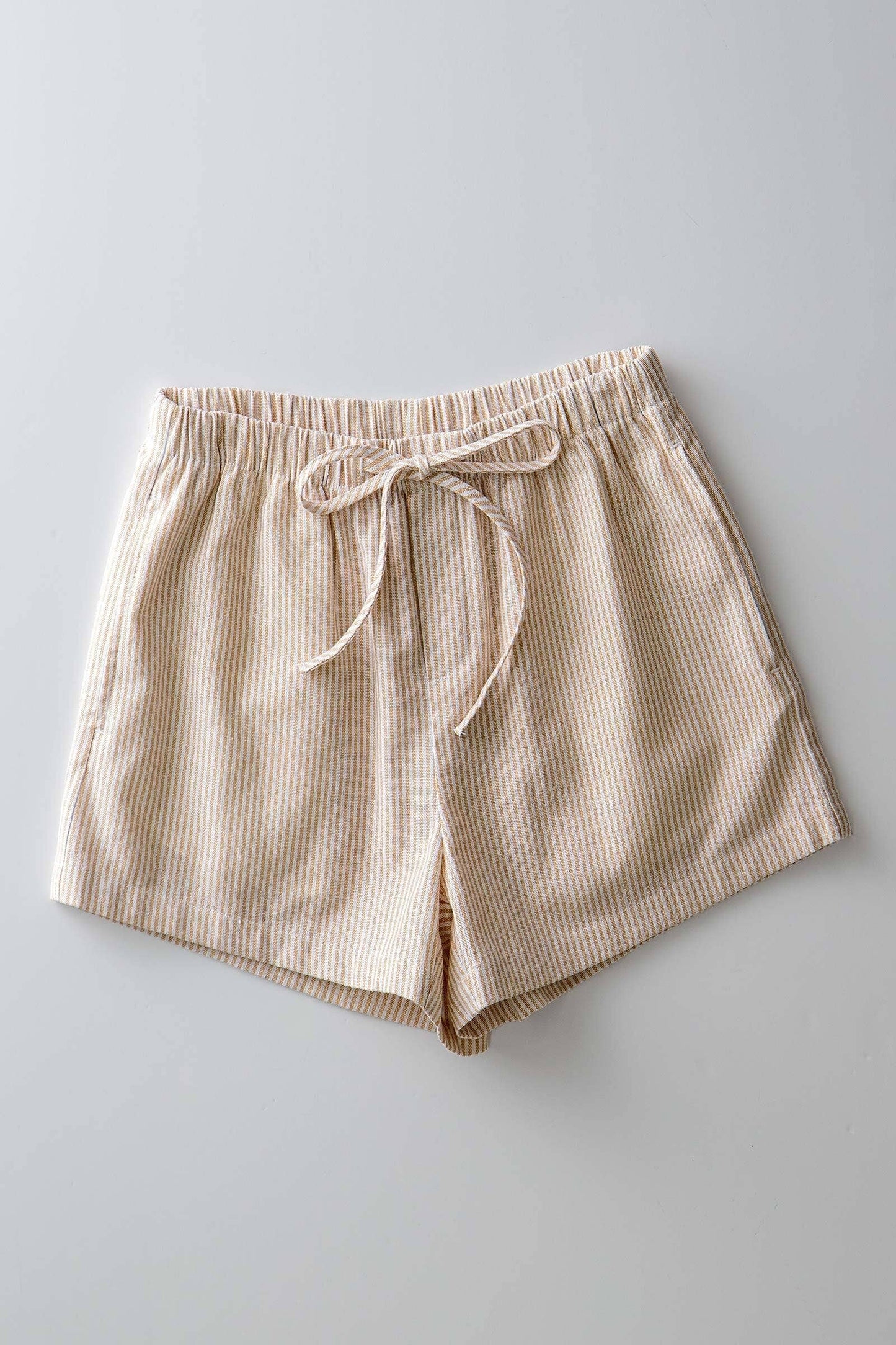 Breezy Striped Cotton-Blend Drawstring Shorts