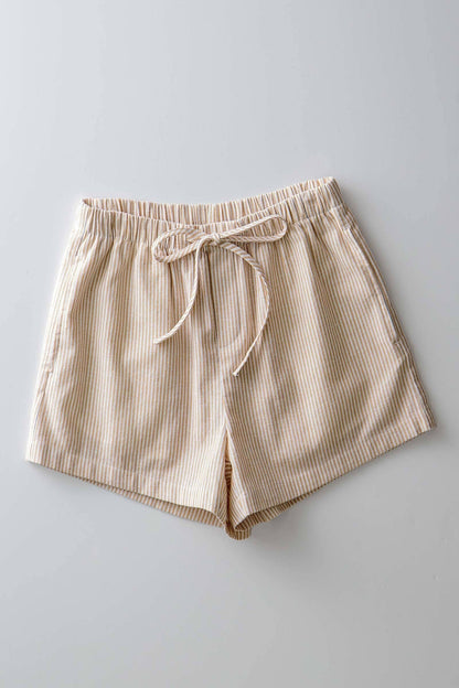 Breezy Striped Cotton-Blend Drawstring Shorts