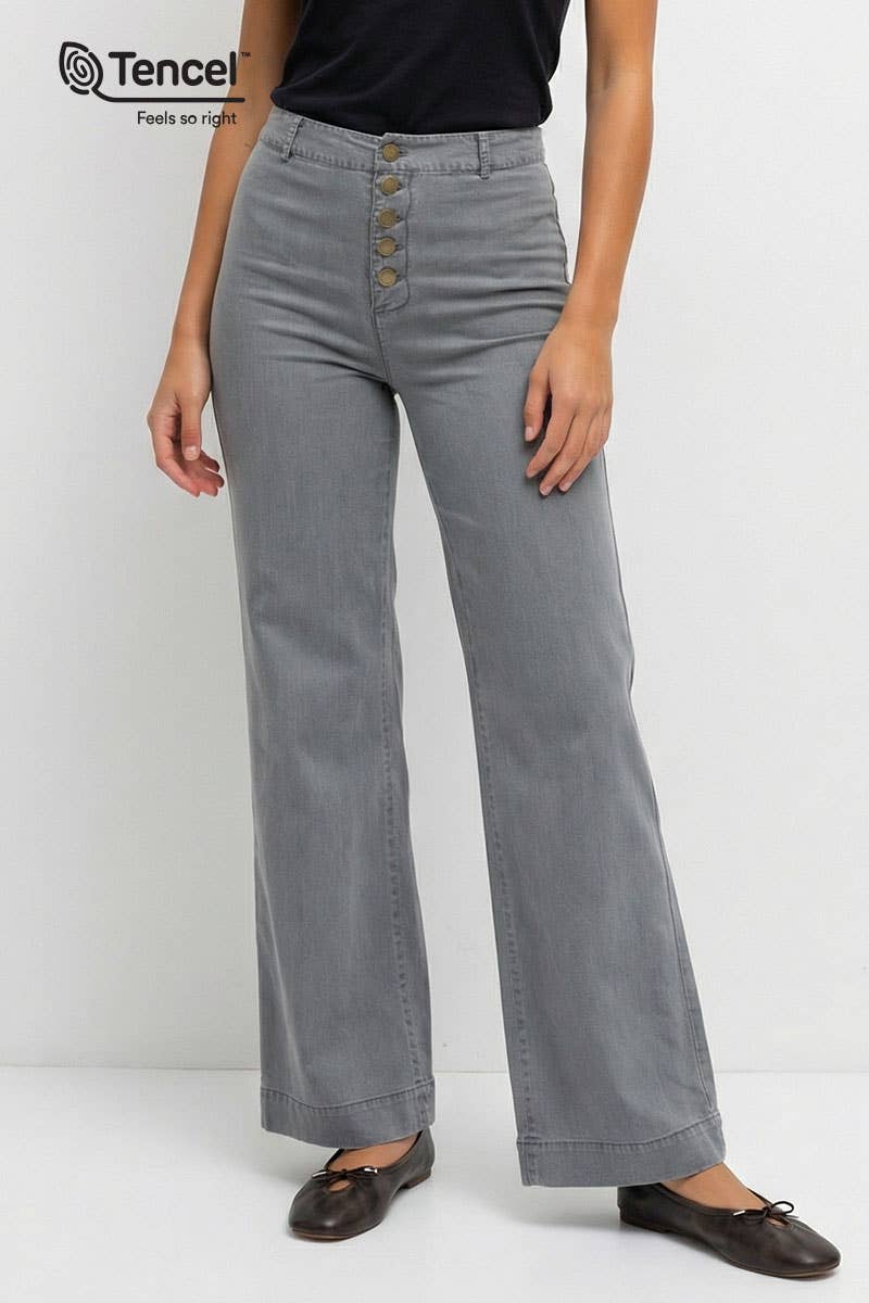 Tencel Wide-leg High Waisted Pants