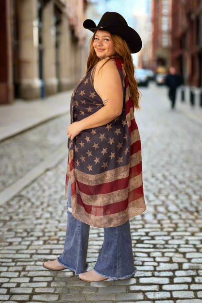 Vintage American Flag Cover Up