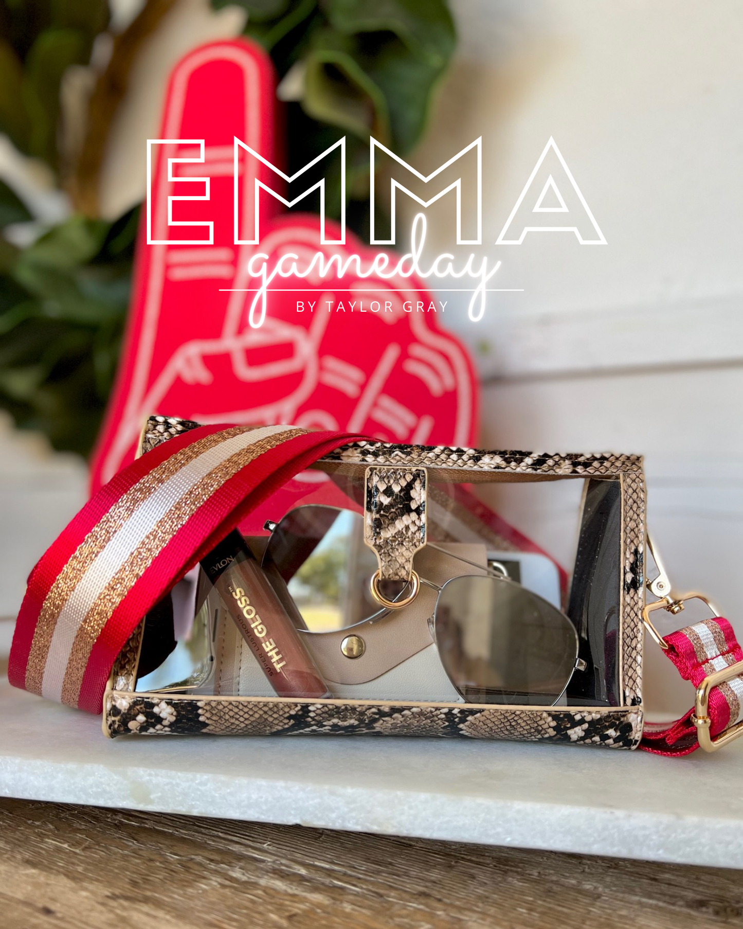 The Emma Gameday Snake Clear Purse 2 | shoptaylorgray