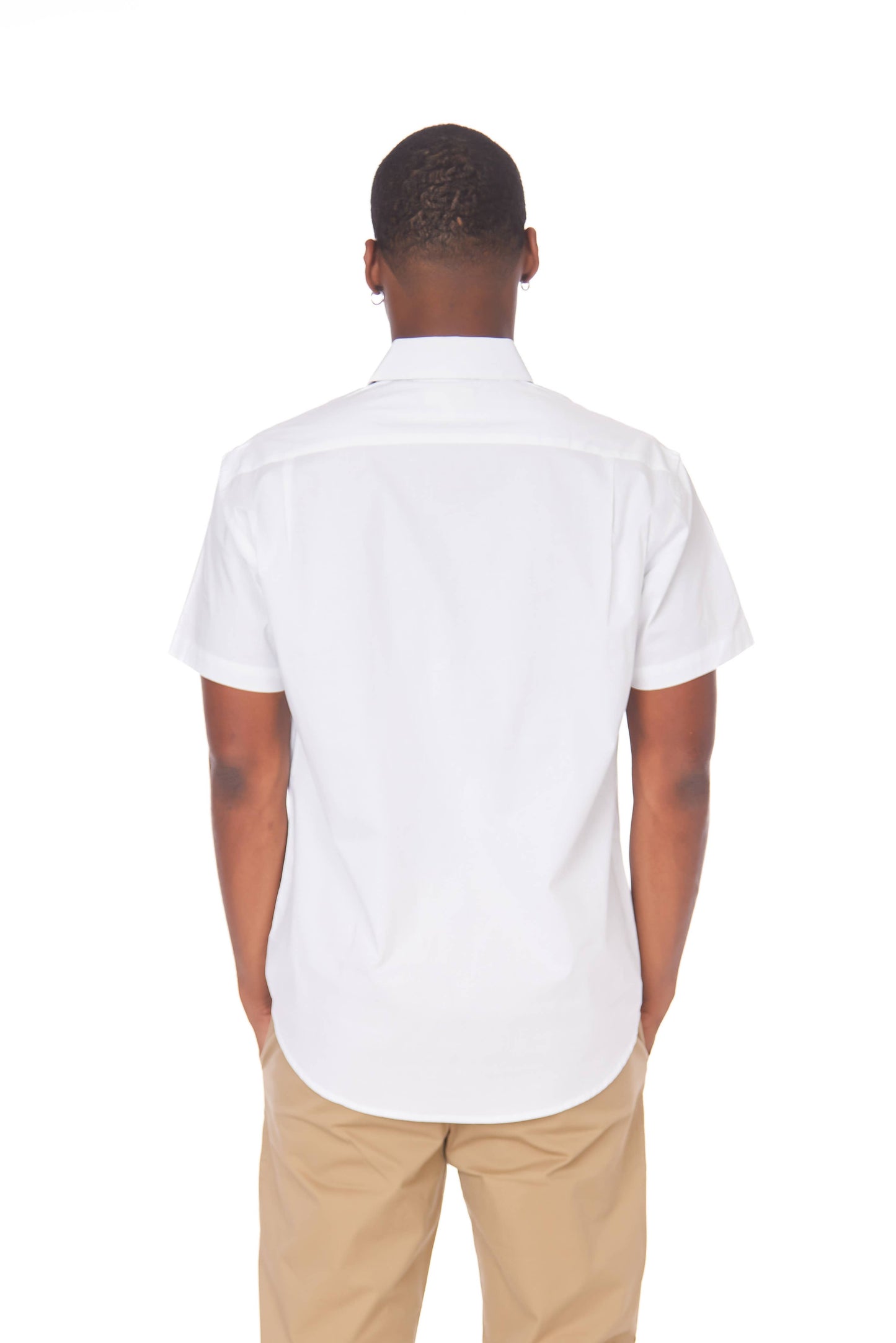 Men's Cotton Stretch Short Sleeve Solid Shirt