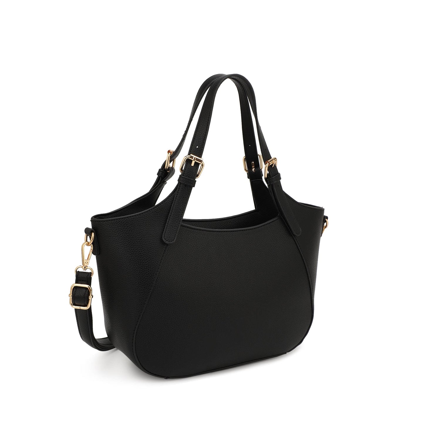 ELAINE  SATCHEL WITH LEOPARD PRINT ACCENT IN BUCKLED HANDLE
