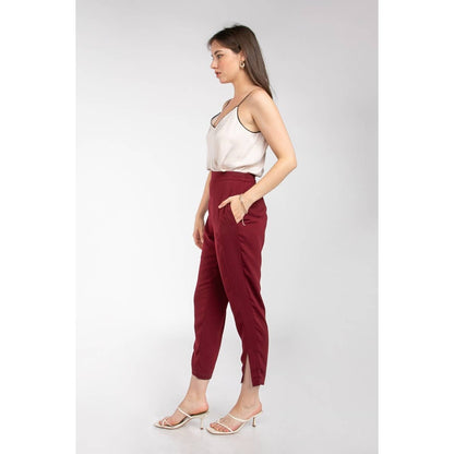 Long Slim, Leg Slit Front Tapered Pants
