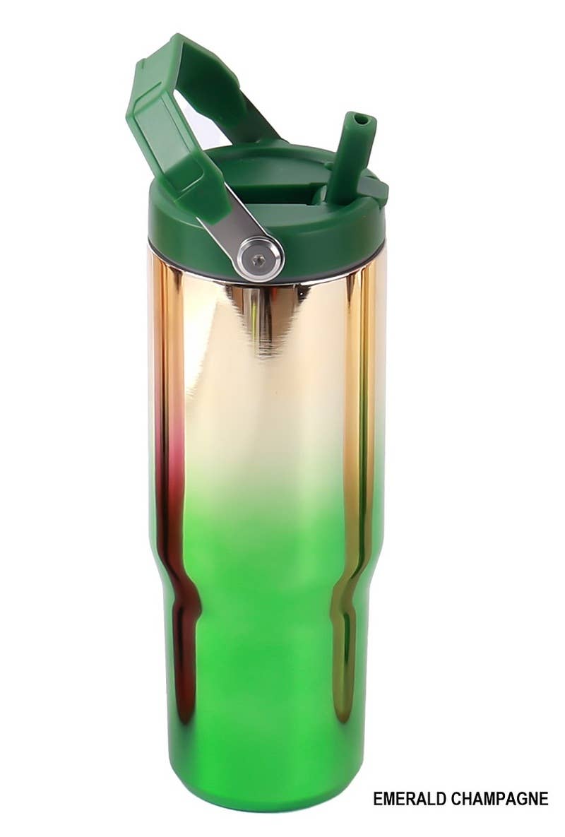 Mardi Gras 30 oz Tumbler Flip Straw