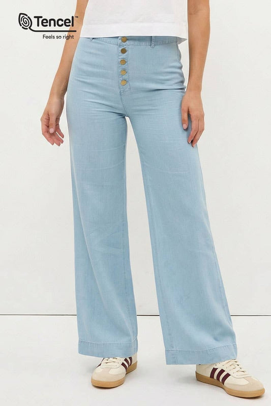 Tencel Wide-leg High Waisted Pants