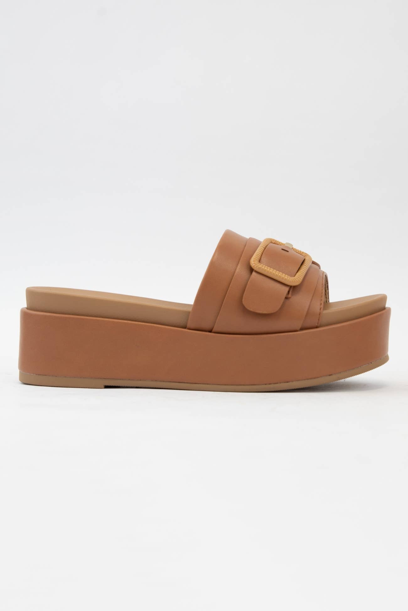 LULAH BUCKLE STRAP DESIGN PLATFORM SLIP-ON SANDALS