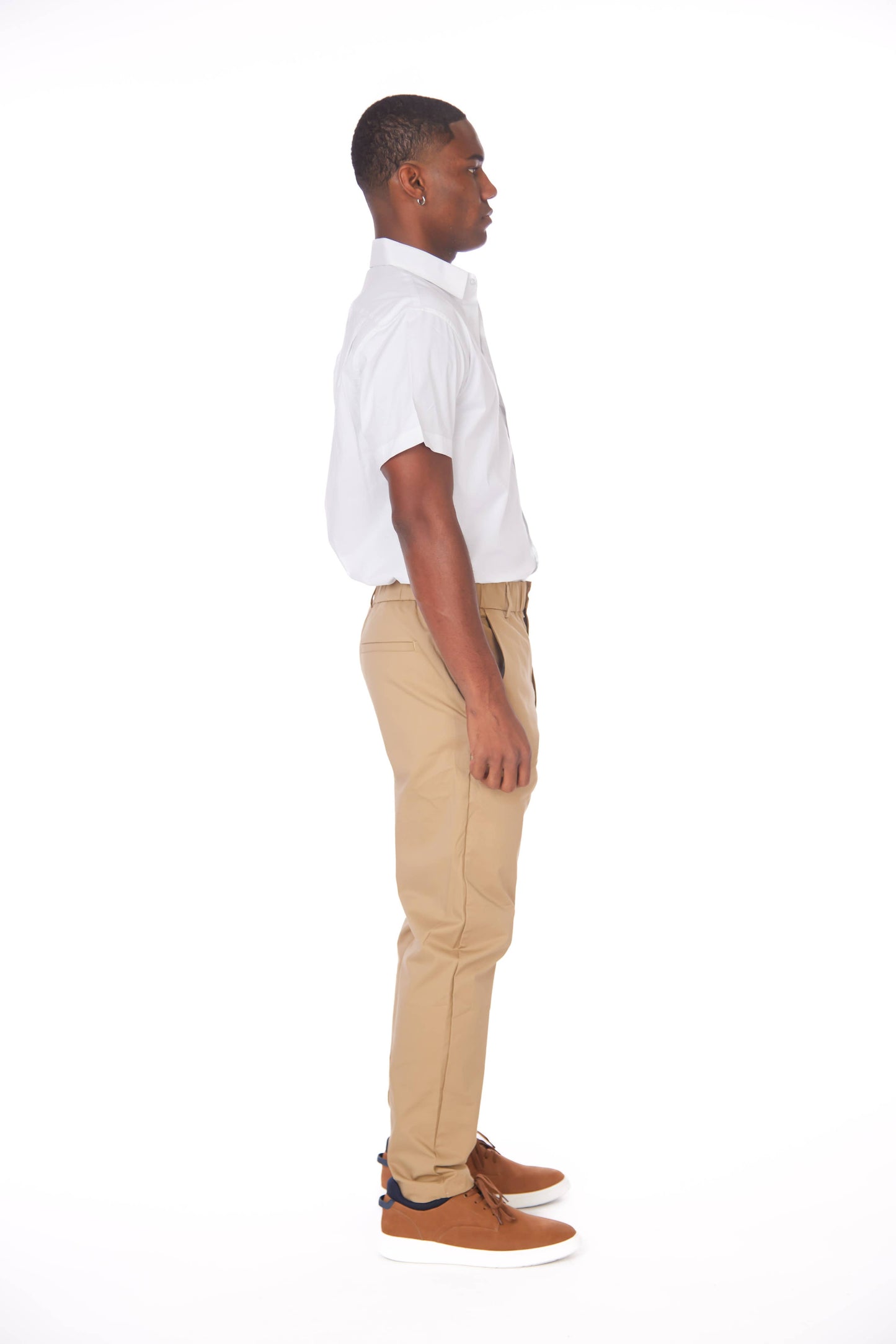 Men's Cotton Stretch Short Sleeve Solid Shirt