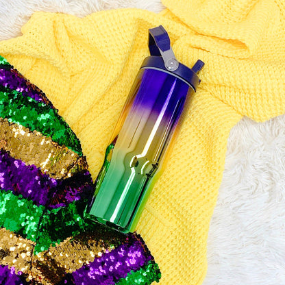 Mardi Gras 30 oz Tumbler Flip Straw