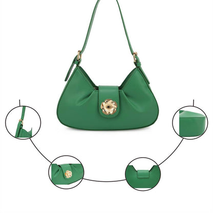 RUBY SHOULDER BAG WITH ROSE FLAP CLOSURE