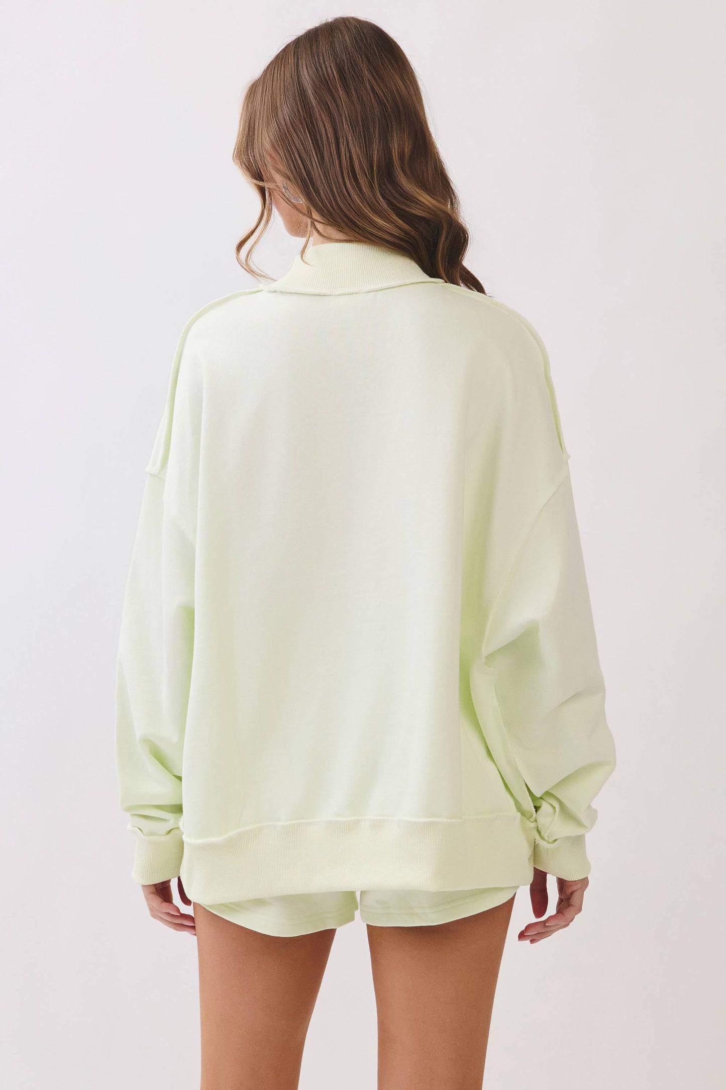 CT9799-Soft Knit Drop Shoulder Mock Neck Pullover Top