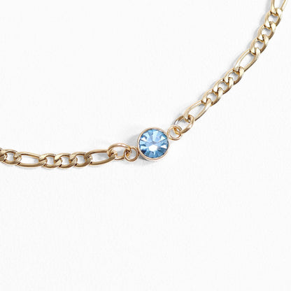 18K Gold PVD Stainless Steel Birthstone Connector Charm Necklace