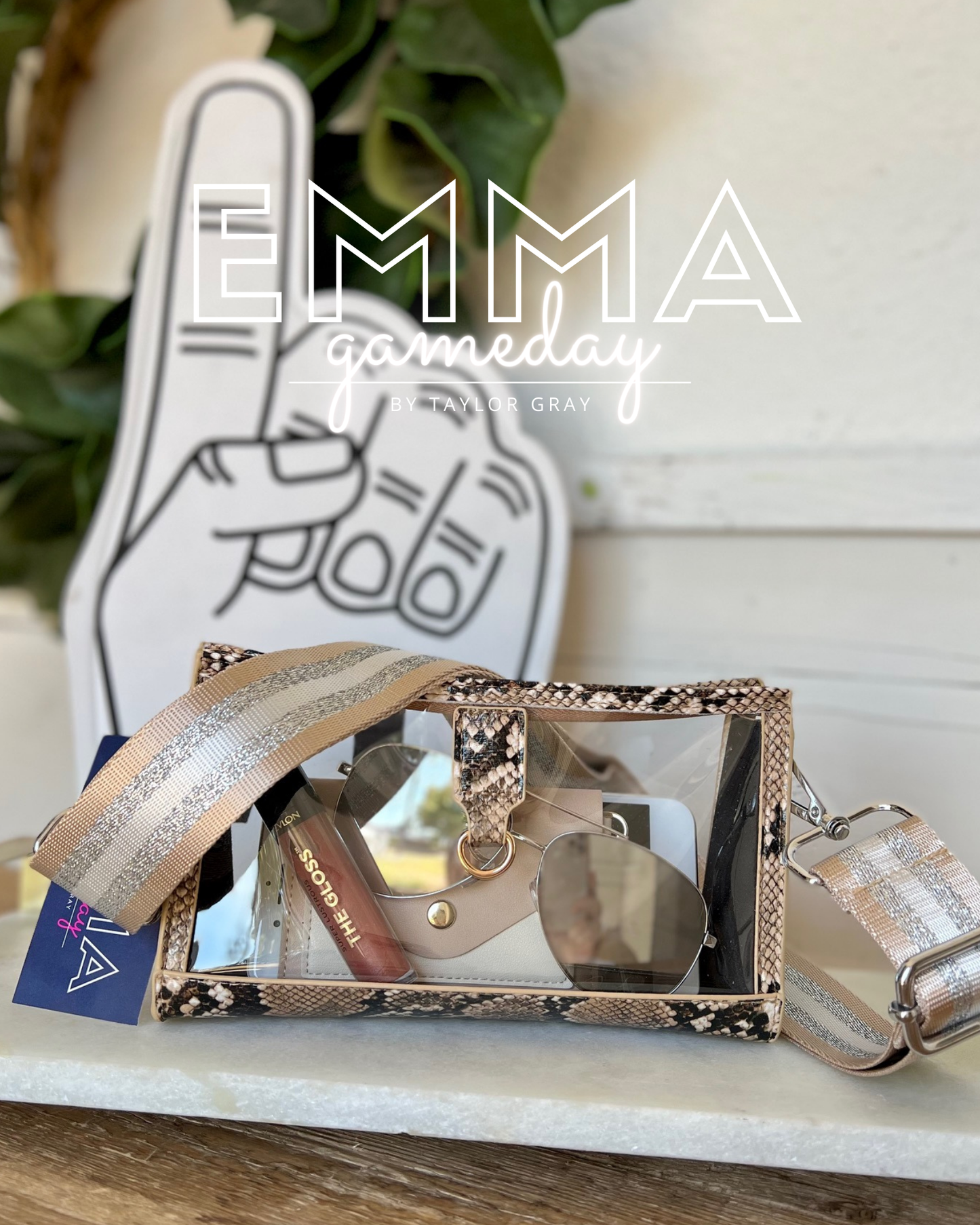 The Emma Gameday Snake Clear Purse 2 | shoptaylorgray