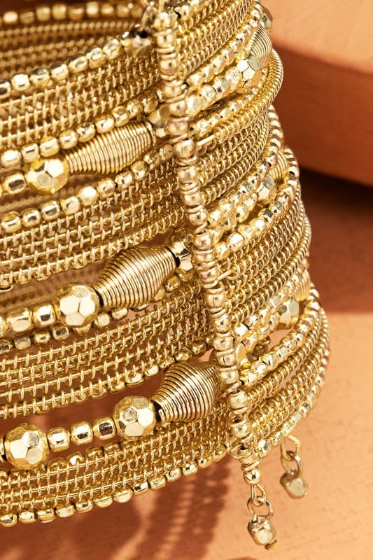 Multi-Layer Beaded Bangle Bracelet