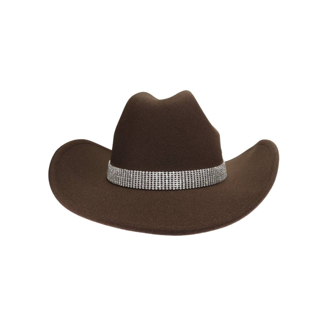 Trophy Leopard Rhinestone Vegan Felt Cowboy Hat VCC0084