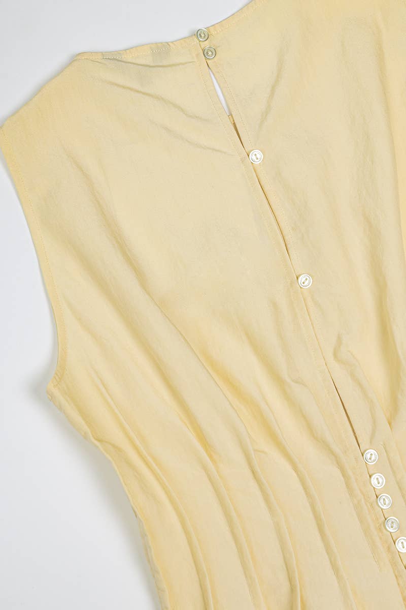 Pleated Peplum Sleeveless Top