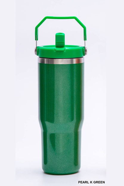 Mardi Gras 30 oz Tumbler Flip Straw