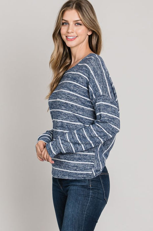 Brushed Striped Hacci Top