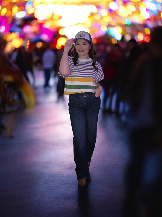 Mardi Gras Stripes Sweater