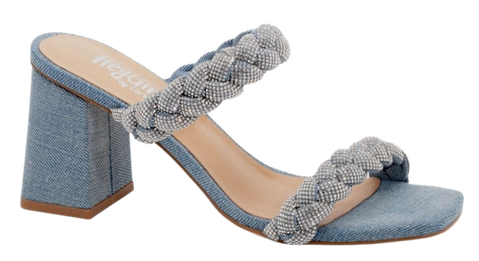 Blue Denim French Kiss Heels