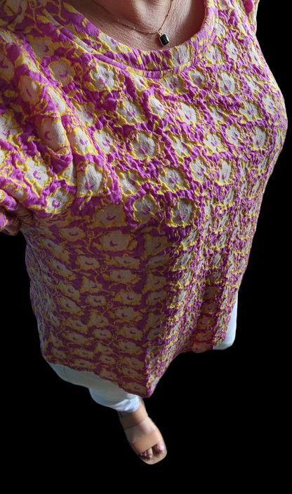 Floral Textured Knit Top