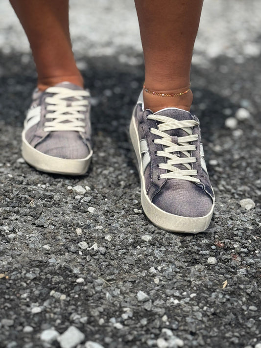 No Chasers Washed Blue Denim Sneaker